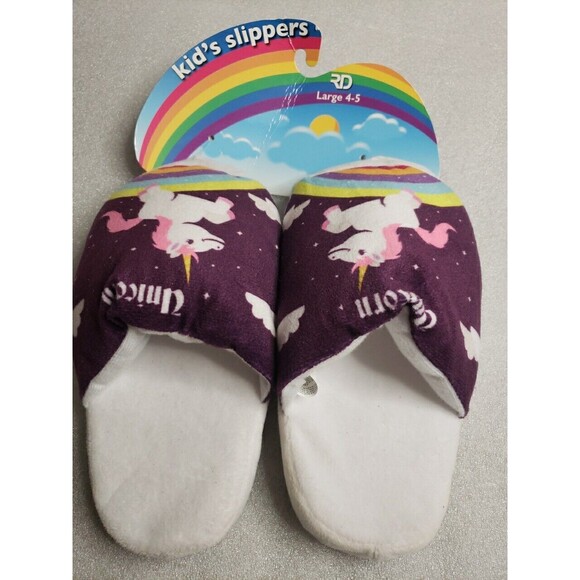 Royal Deluxe unicorn Kid's Slippers size large 4-5 - Picture 4 of 6
